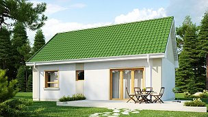 Projekt hiše z dvokapno streho in opcijo izgradnje mansarde, ugodna cena gradnje