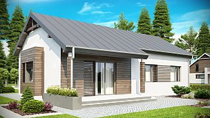 Pritlična hiša z modernim erkerjem, s tremi sobami, idealna tudi za manjše parcele