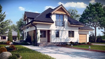 Atraktivna hiša tradicionalne oblike z opcijo ureditve sobe nad garažo 
