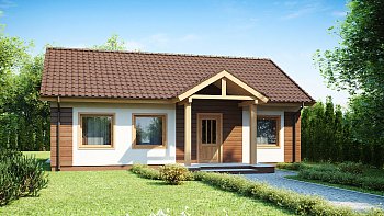 Načrt hiše z ugodno ceno gradnje, tudi za manjšo parcelo, brez oken na bočnih zidovih