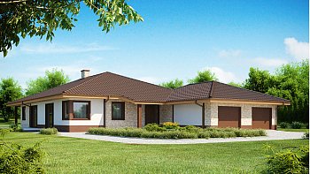 Projekt lepe pritlične hiše, z garažo za dva avta, ter opcijo izdelave mansarde