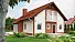 Načrt hiše, enostavne in ugodne za gradnjo, z izkoriščeno mansardo, erkerjem in balkonom