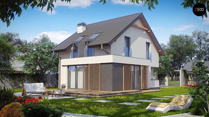 Z290. Projekt lepe, prefinjeno dizajnirane družinske hiše, idealne za ožje parcele