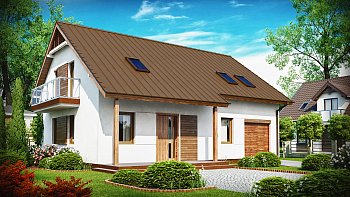 Z133. Funkcionalni projekt hiše z dvokapno streho, cenovno ugodne za gradnjo in življenje v njej 