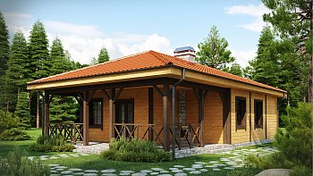 Z16. Pritlična lesena hiša, možna tudi v zidani tehnologiji, s teraso, idealna kot  vikend hiša