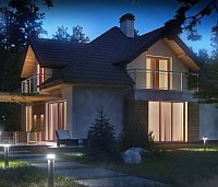 Načrt klasične, večje in funkcionalne mansardne stanovanjske hiše z večkapno streho