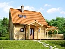 Z57. Manjša in lepa lesena hiša s teraso, enostavna in cenovno ugodna za gradnjo, za vikend hišo