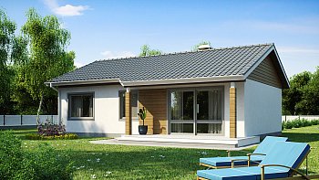 Z7. Načrt manjše, praktične, lepe in funkcionalne hiše z dvokapno streho