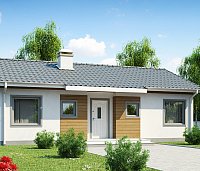 Načrt manjše, praktične, lepe in funkcionalne hiše z dvokapno streho