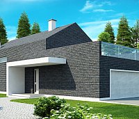 Svojstvena, moderna hiša, prefinjenega dizajna, s terasami, primerna tudi za ožje parcele